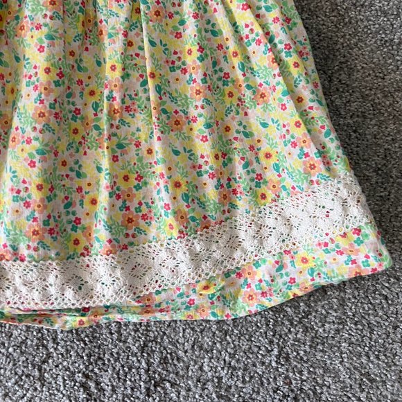 Sabby chic dress girls 5 white pink green floral flowy lace summer cottagecore - Picture 5 of 12